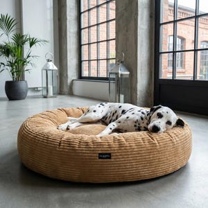Orthopedic, robust round bed for dogs with durable corduroy cover – 3 sizes