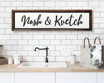 Nosh & Kvetch Jewish Kitchen Decor 26.5 x 6