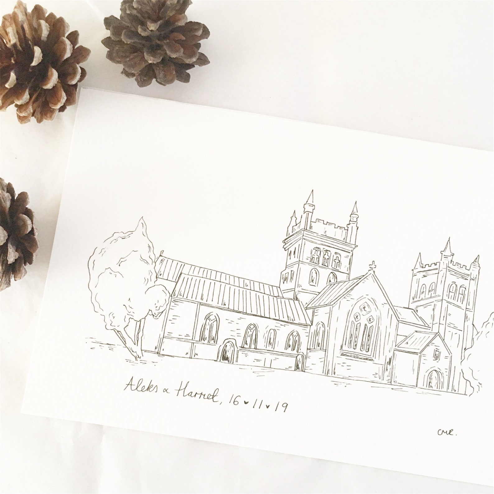 Personalised Wedding Venue or Church Illustration Drawing - Etsy UK
