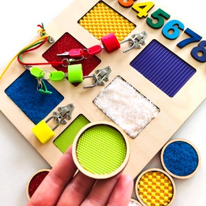 Tavola per l'apprendimento dei colori, Giocattoli tattili, Giocattolo per l'ordinamento, Gioco sensoriale, Carte sensoriali, Giocattolo con lucchetto, Sviluppo delle abilità sensoriali, Giocattoli per lo sviluppo del linguaggio
