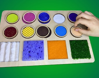 Sensory Toy Texture Board: Montessori Sorting Play with Varied Textures for  Tactile Stimulation
