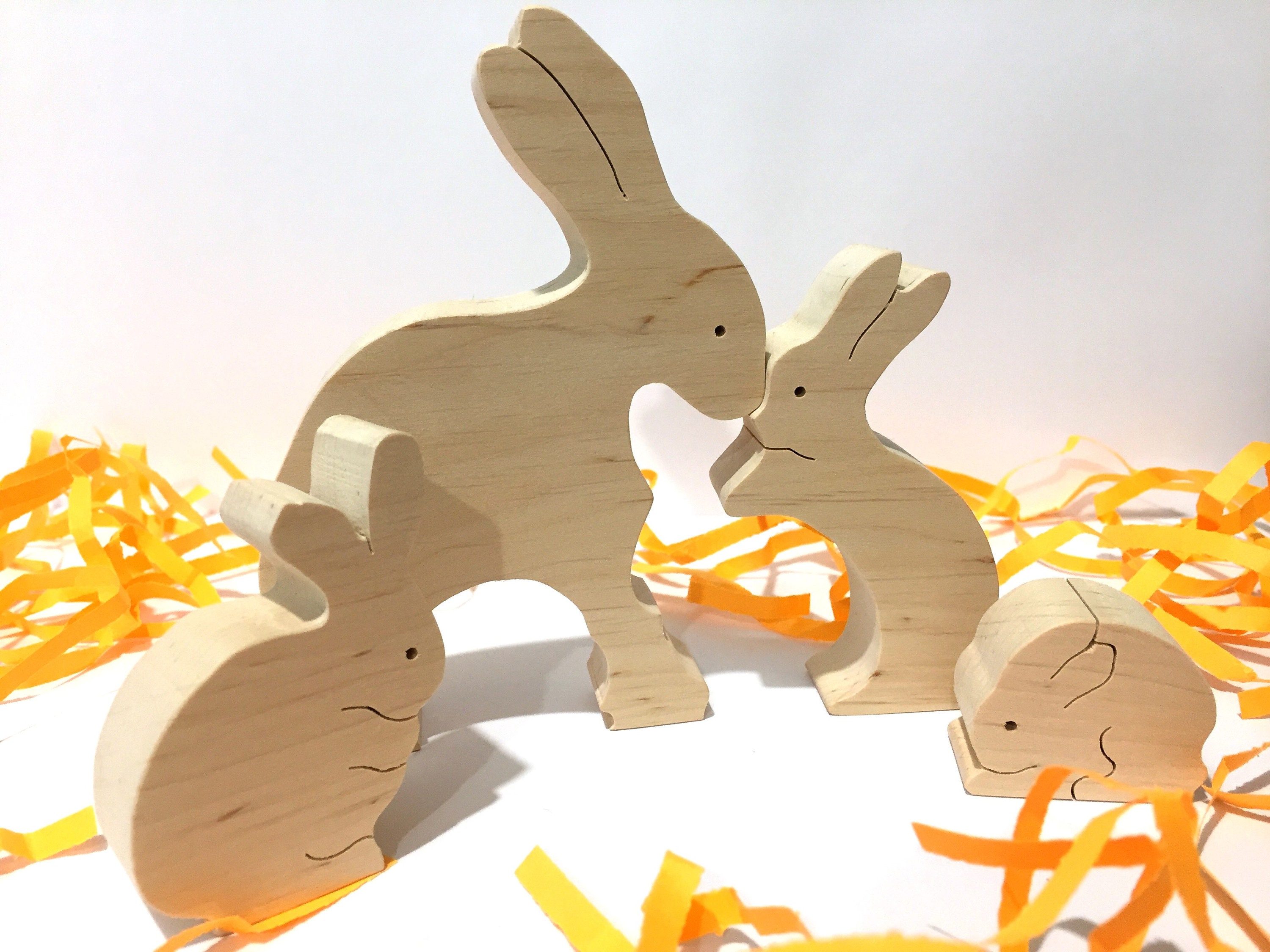 Holz kaninchen Holz Puzzle Hase Ostern Dekorationen | Etsy