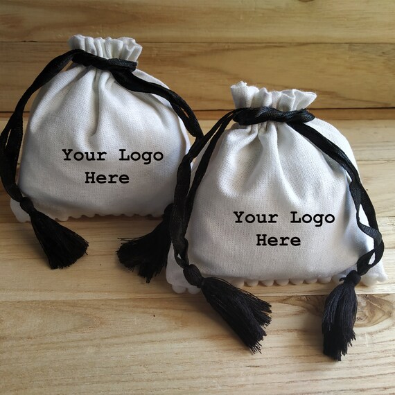 100 Personalized Logo Print Drawstring Bags Custom Jewelry Etsy
