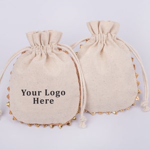 100 peças bolsa para embalagem de joias personalizadas, sacos de algodão ecológicos personalizados em pedido em grandes quantidades-frete grátis