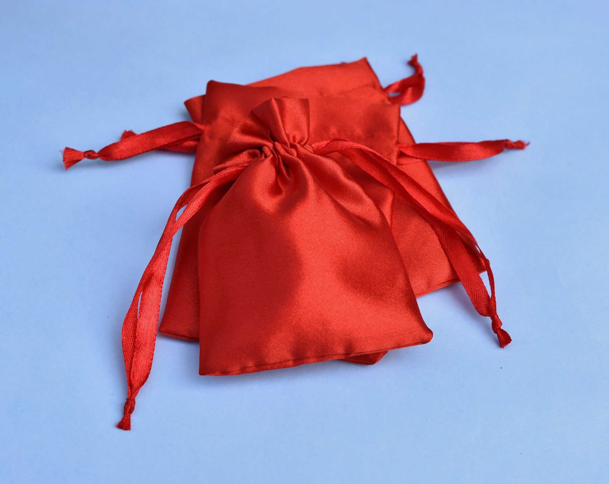 100 Custom Red Satin Jewelry Packaging Pouch Wedding Favor Etsy