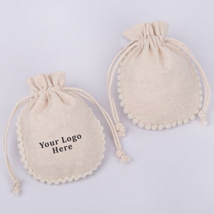100 Bolsas de Embalagem de Jóias Personalizadas Bolsas de Cordão Personalizadas com Logotipo | Frete Grátis