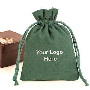 100 Custom Cotton Jewelry Pouch With Logo, Personalize Jewelry Package, Pure Cotton Packing, Drawstring Pouch, Dust Bag, Wedding Favor Bags