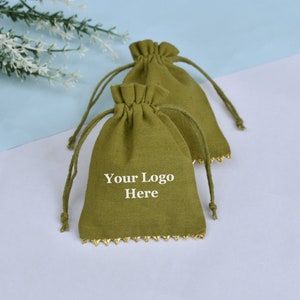 100Pcs Custom Wedding Favor Bags Personalized Logo Bags jewelry packaging pouch