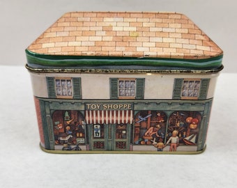 Vintage Storage Tin Container Toy Shoppe 1987