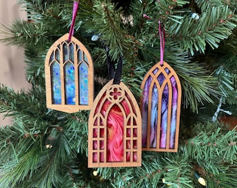 Gothic Window Holiday Ornament - Alternative Christmas Tree Decor