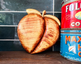 Pine Intarsia Peach Wall Hanger