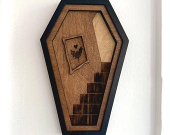 Vampire Door Shadow Box - Gothic Wood Alternative Wall Art Decor