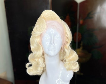 custom MADE TO ORDER Vintage inspired Blonde wig Jayne Mansfield pinup girl retro vixen Artisan Handcrafted Wig Custom Made to Order