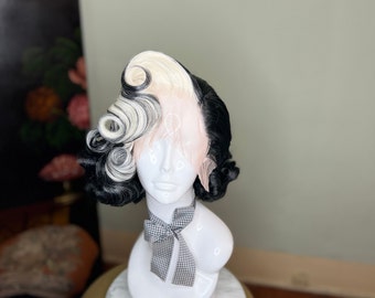 Vintage Pinup Girl Wig Lily Munster meets Jane Russell! Goth pinup hairstyle for vintage vixens!