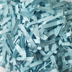 Sky Blue Packaging Shred, Crinkle Cut Paper, Blue Shred