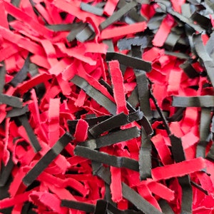 Black and Neon Pink Packaging Shred, Crinkle Cut Paper, Black, and Neon Pink Shred