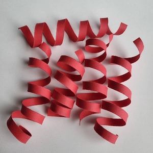 50 Red Confetti Curls, Red Confetti, Curly Paper, Paper Strips