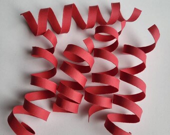 25 Red Confetti Curls, Red Confetti, Curly Paper, Paper Strips