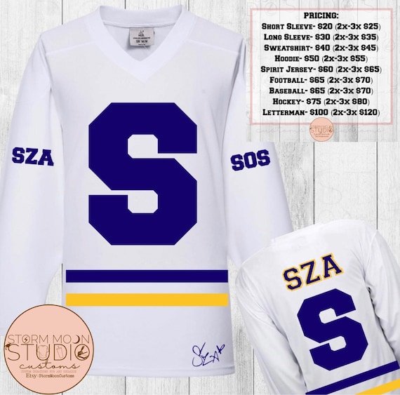 Sza SOS Hockey Jersey Sza Letterman Sza Shirt Sza Merch Sza SOS