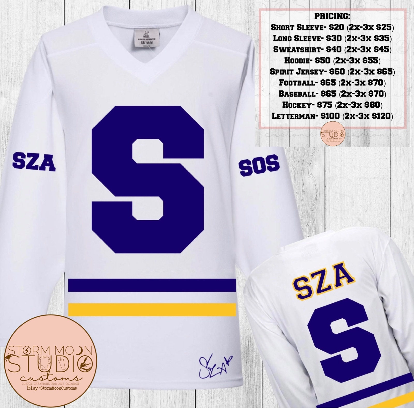 BUGELAI Sza S Jersey SOS merch Jacket Hoodies New Logo Women/Men Winter Sweatshirt Cosplay Baseball Uniform, Adult Unisex, Size: Medium, Blue