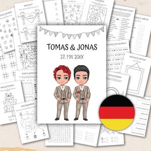 GERMAN - Gay Kinder Hochzeit Aktivität Buch | LGBTQ Hochzeit Aktivitätenbuch für Kinder zum Ausdrucken Hochzeit Kinder Tisch Ideen | Malbuch