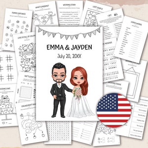 Kids Activity Kits for Wedding | Wedding Activity Book for Kids Printable | Personalized Cover | Wedding Coloring Book | DIY Wedding Pages