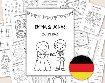 GERMAN - Hochzeit Aktivitätenbuch für Kinder zum Ausdrucken | Hochzeit Kinder Tisch Ideen | Hochzeit Malbuch | Hochzeit Empfang Spiele Matte