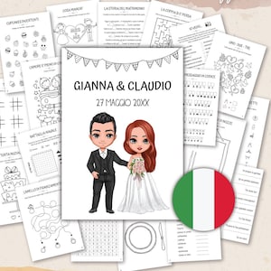 ITALIANO - Livro de Atividade para Matrimônio | Design para Matrimônio Infantil | Álbum de Colorare para o Matrimônio | Kit Bambini Matrimônio