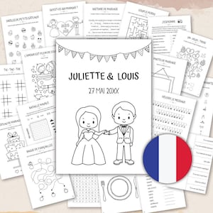 FRANÇAIS - Livre d'activités de mariage pour les enfants / cahier de coloriage de mariage / idées de table de mariage pour enfants / pdf