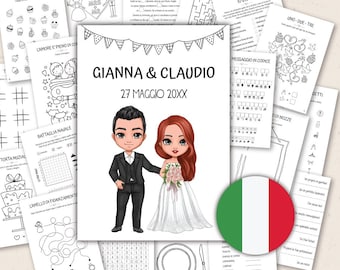 ITALIANO - Libro di Attività per Matrimoni | Disegni per Bambini Matrimonio | Album da Colorare per il Matrimonio | Kit Bambini Matrimonio