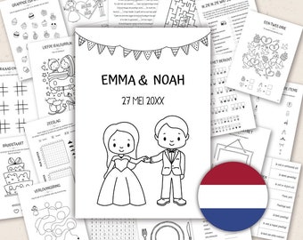 DUTCH - Bruiloft Activiteitenboek voor Kinderen | Bruiloft Kleurboek af te Drukken | Activiteitenset voor Kinderen | Kinder Activiteiten Mat