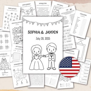 Kids Activity Kits for Wedding | Wedding Activity Book for Kids Printable | Personalized Cover | Wedding Coloring Book | DIY Wedding Pages