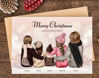 Plantilla de tarjeta de Navidad familiar / Tarjeta de retrato personalizada de Navidad / Tarjeta familiar / Navidad imprimible / Tarjeta de Navidad personalizada con perro