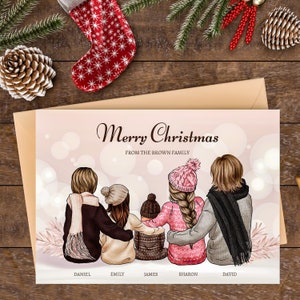 Family Christmas Card Template | Christmas Custom Portrait Card | Family Card | Christmas Printable | Personalized Christmas Card with Dog