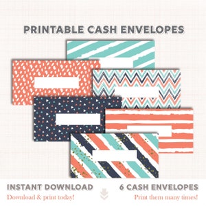 Cash Envelope Template PDF | 6 Set Printable Money Envelopes | Budget Envelopes | June Cash Envelope | Mom Cash Envelope Printable | Savings