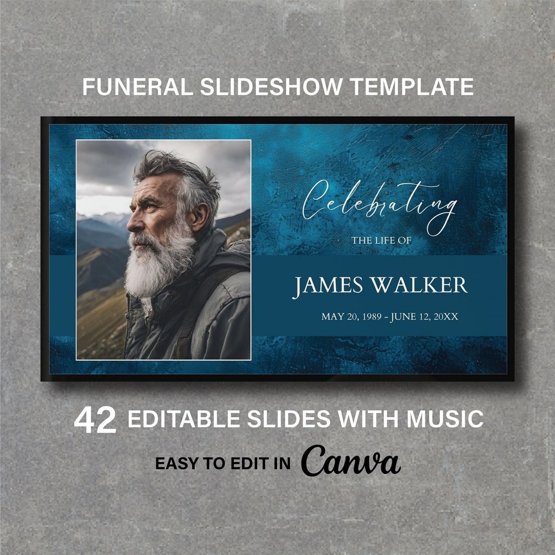 Memorial Service Slideshow Obituary Template for Men Remembrance for Memorial Service Slideshow Obituary Template for Men Remembrance for