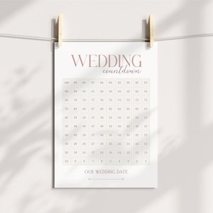 Wedding Countdown Calendar Personalized Wedding Countdown Poster ...