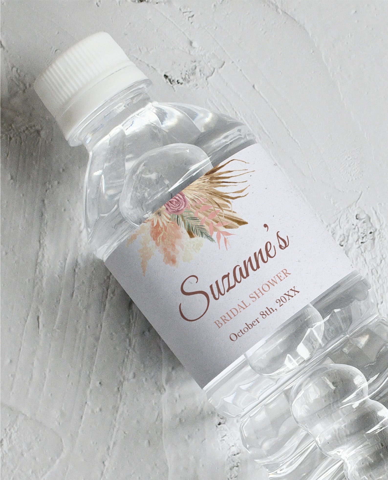 Boho Bridal Shower Bottle Labels Template Custom Water - Etsy