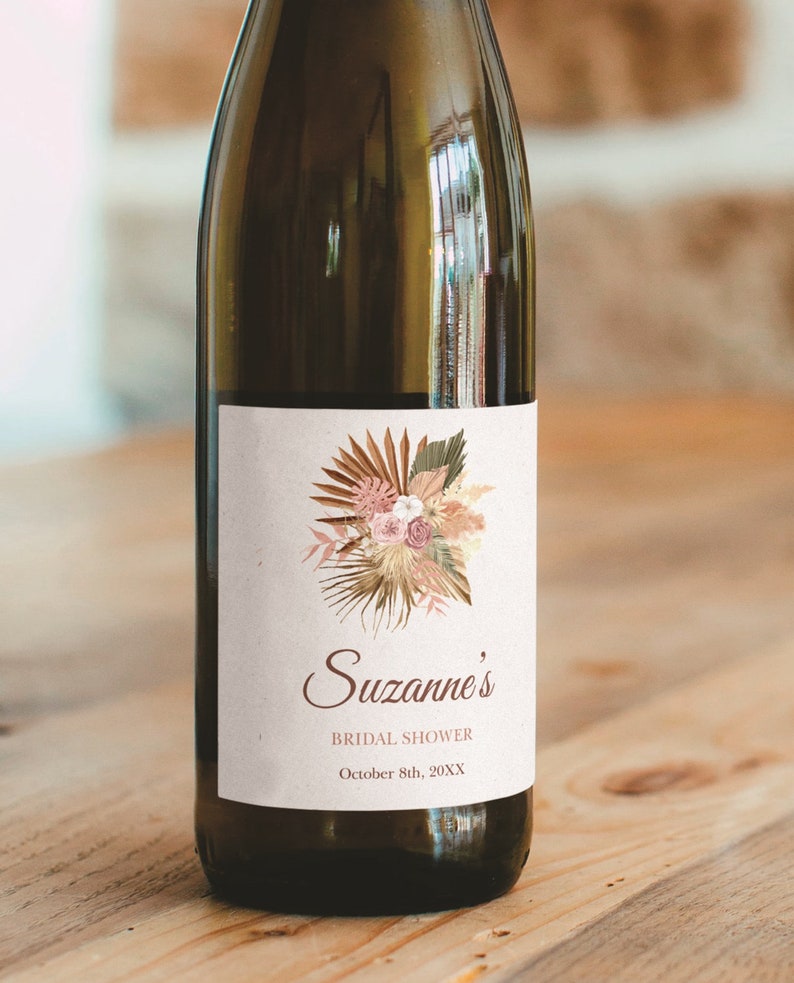 Custom Wine Labels Bridal Shower Editable Wine Labels Etsy