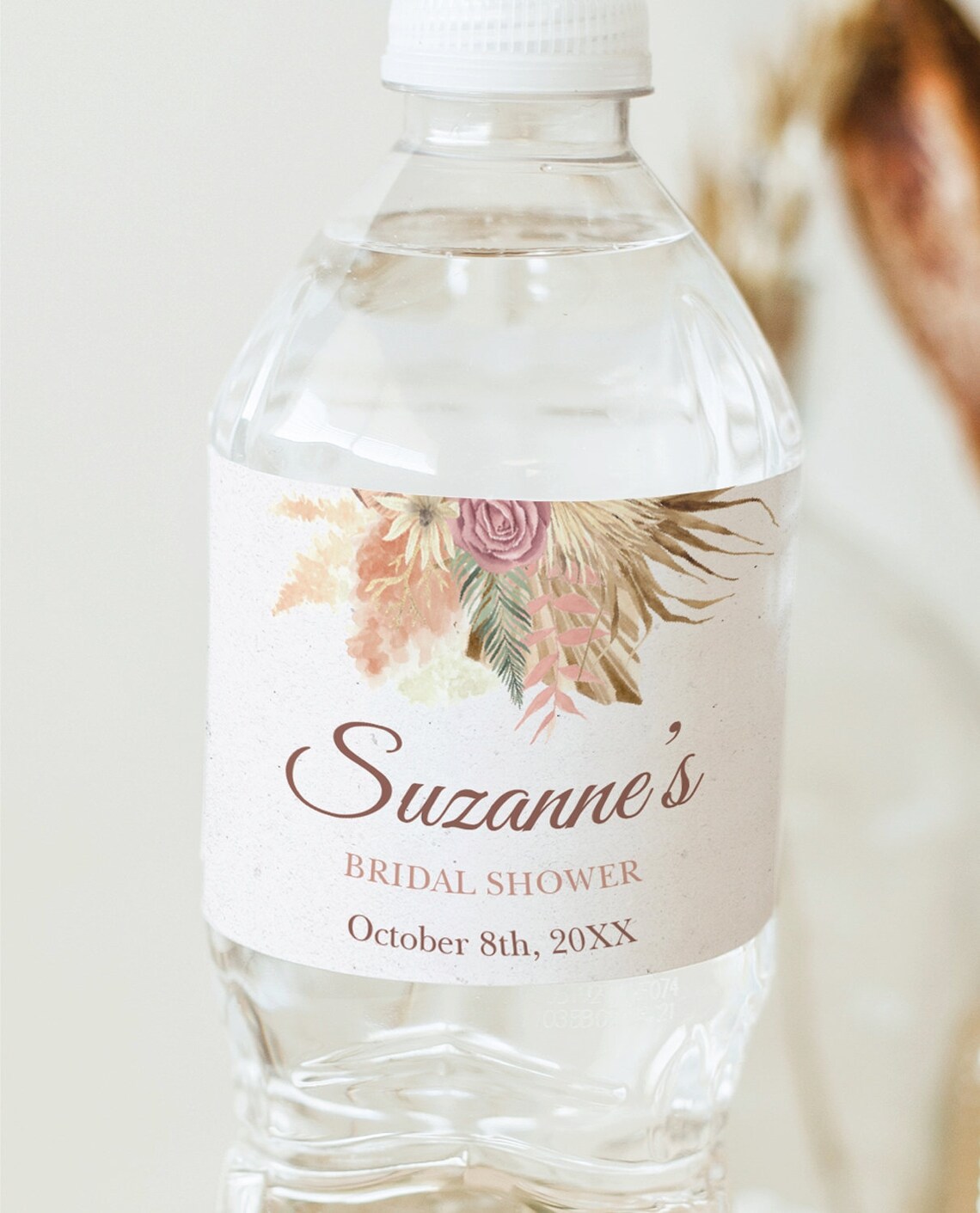 Boho Bridal Shower Bottle Labels Template Custom Water - Etsy