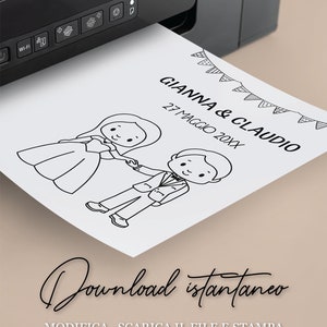 Confezione Attività Per Bambini In Matrimonio: Libro Formato A6 Con Adesivi Premio – Bomboniera Personalizzata Fai Da Te