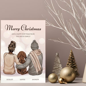 de Noël en famille | de Noël personnalisée pour portrait | carte de famille | Noël imprimable | Carte de Noël personnalisée avec chien