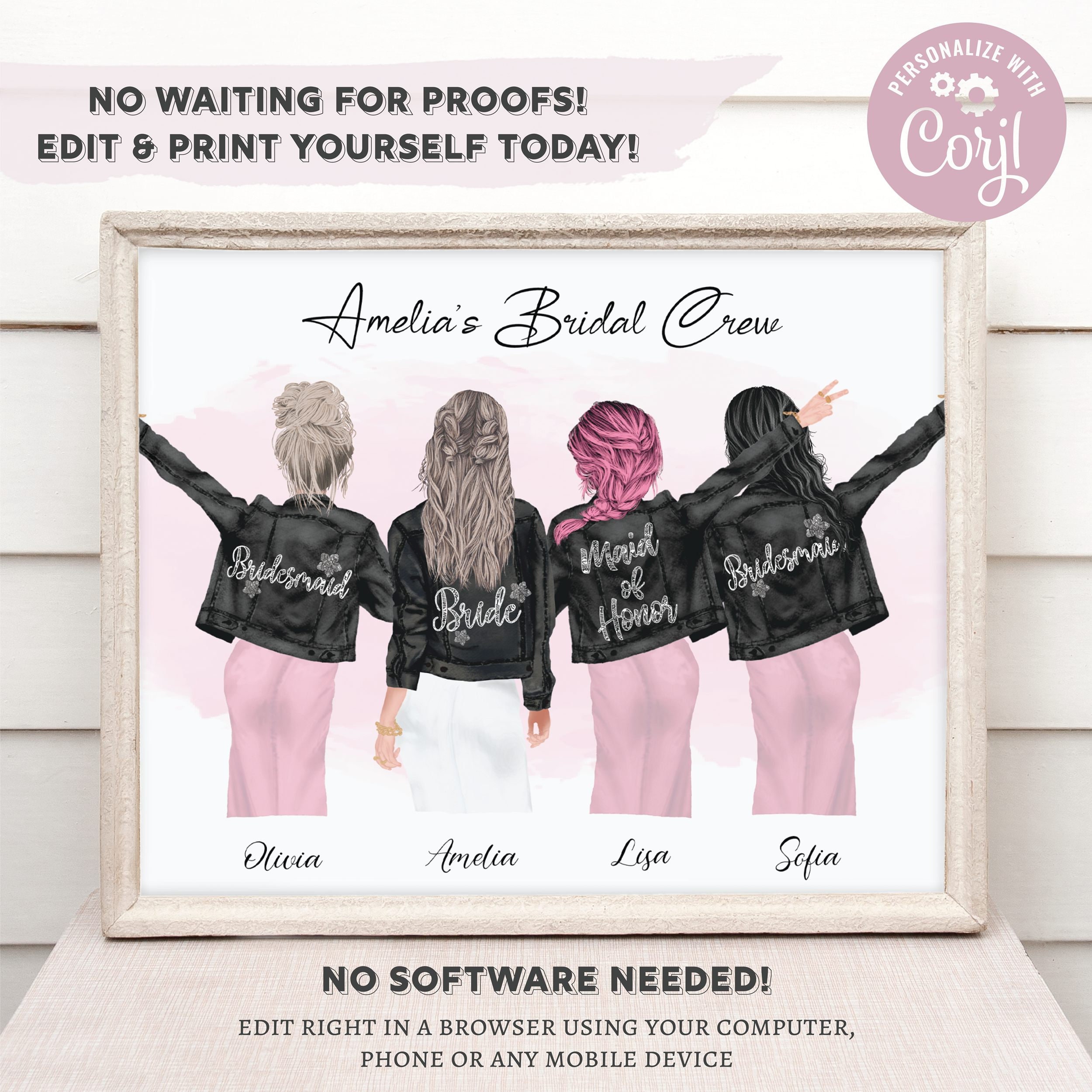 4 Bridesmaid Gifts Bridal Shower Gift for Bride Custom Etsy UK