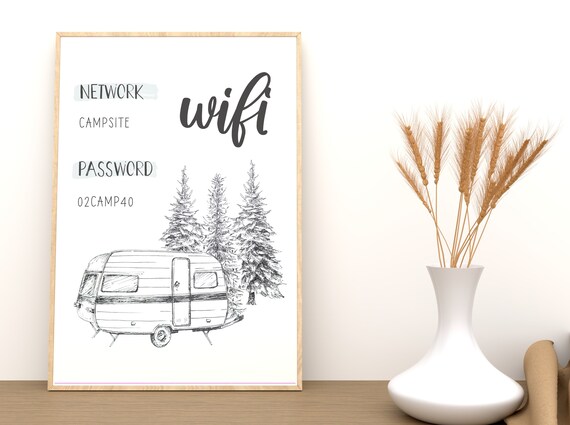 impuls Betrokken verbannen Camping Wifi Password Sign Wifi Printable Camping Signs - Etsy
