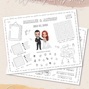 Wedding Activity Sheets | Wedding Games for Kids | Coloring Pages | Printable Wedding Placemat | DIY Wedding Activity Pack | Reception Games