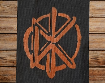 Dead Kennedys Cloth Sew On Patch, Bleach Dye Canvas Punk Patch