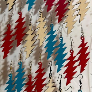 Grateful Dead Inspired 13 Point Bolt Earrings