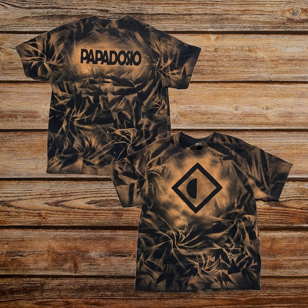 Papadosio  Night and Day Bleach Dyed Black Cotton T Shirt