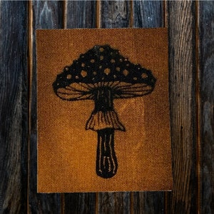 Mushroom Patch - Bleach Dyed Cloth/Canvas Sew On Patch