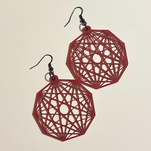 Nonagon Infinity Earrings - King Gizzard and the Lizard Wizard - Laser Cut Acrylic Earrings